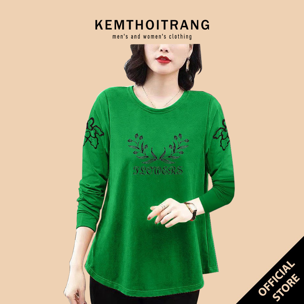Áo thun xneo dài tay cổ tròn cho nữ