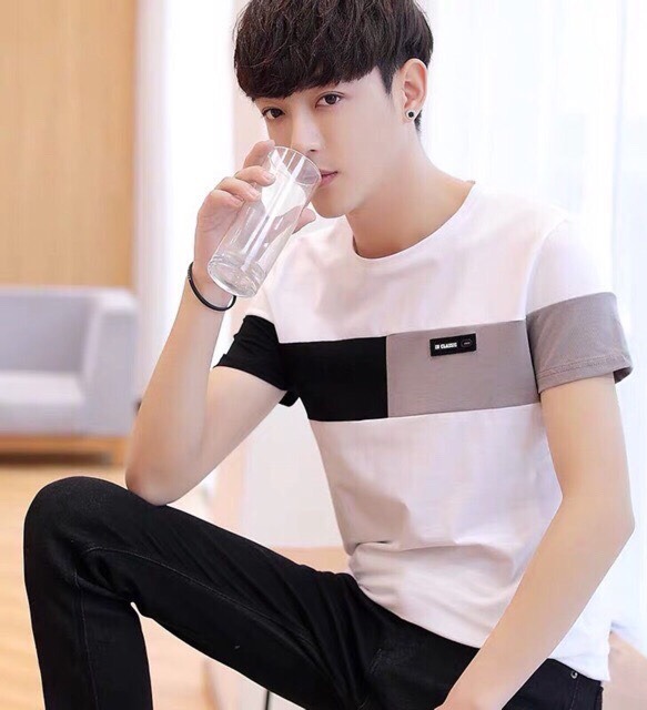 Áo thun nam cổ tròn, áo phông nam không cổ CAO CẤP co giãn, thiết kế đơn giản và trẻ trung