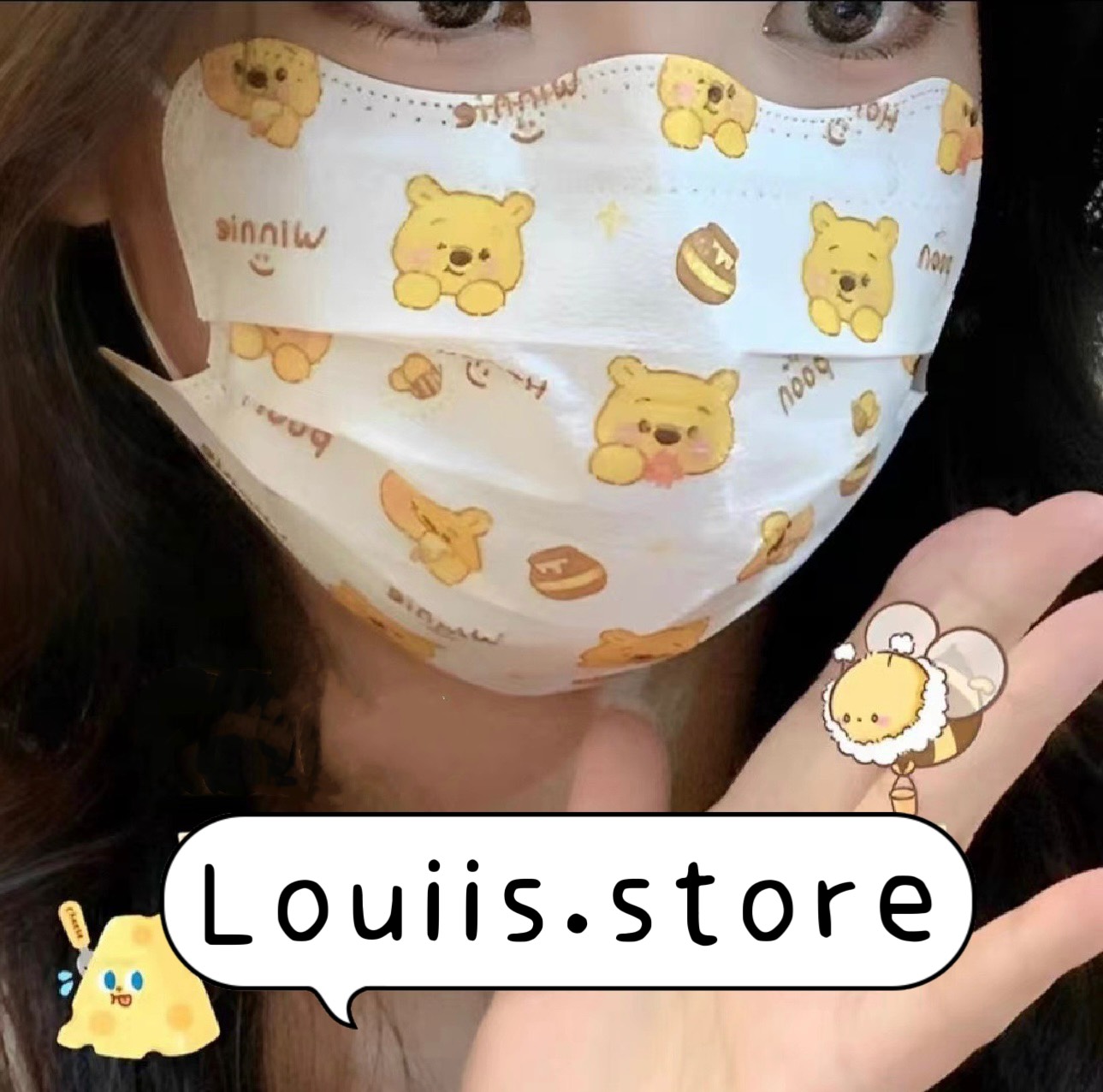 [Set 5 cái] Khẩu trang con cua in hình dễ thương người lớn Louiis.store