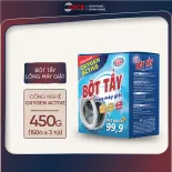 Bột tẩy lồng máy giặt Lix công nghệ Oxygen Active hộp 3 túi 150gx3 - giúp phân hủy cặn bẩn, mảng bám và chất tẩy dư thừa