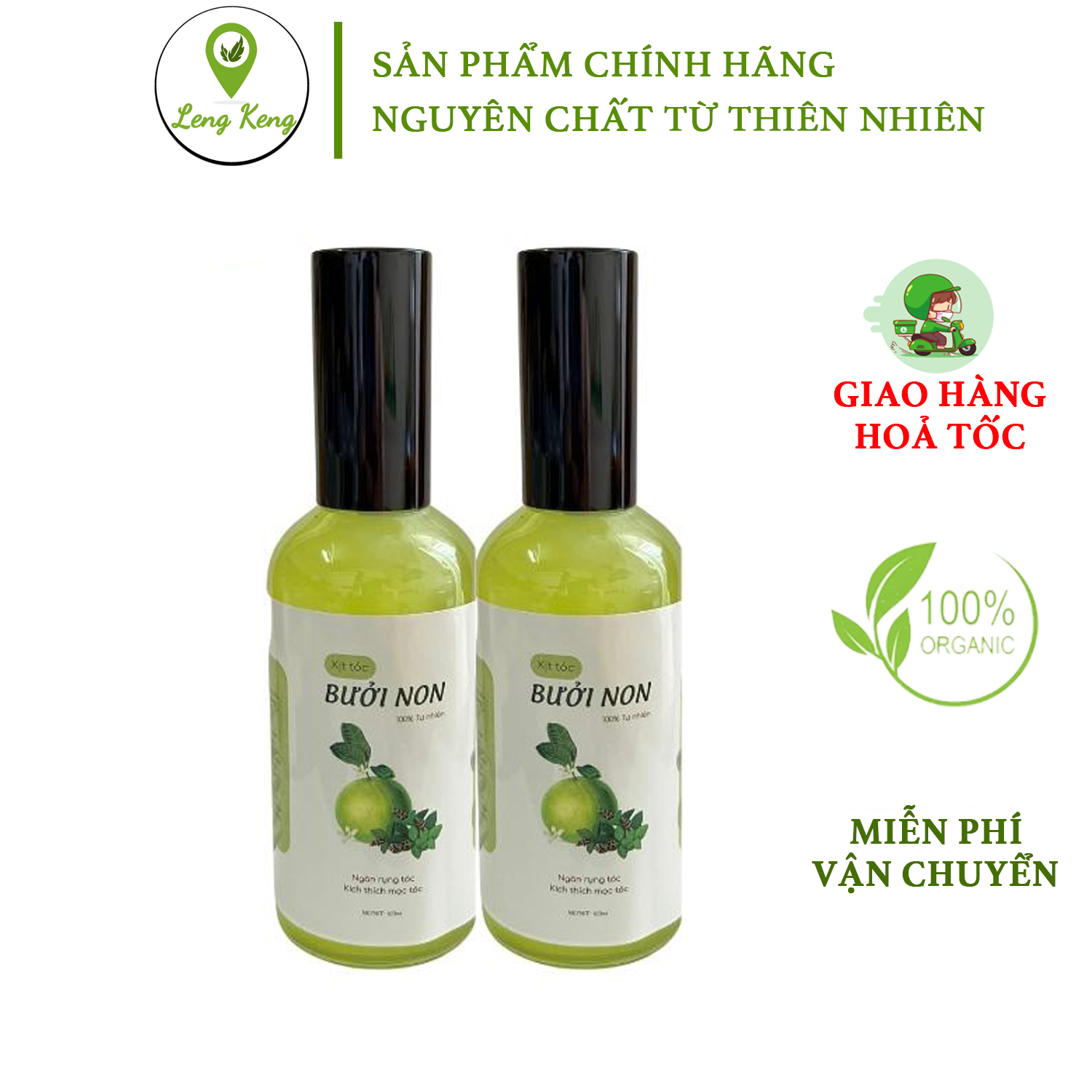 Xịt mọc tóc tinh dầu bưởi non kích thích mọc tóc nhanh, 100% thiên nhiên