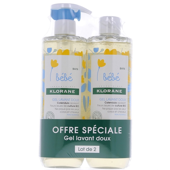Set sữa tắm gội cho bé klorane bebe gel lavant doux 2 chai 500ml