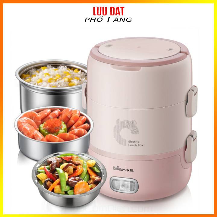 Hộp cơm điện 3 tầng inox bear dfh-b20s6