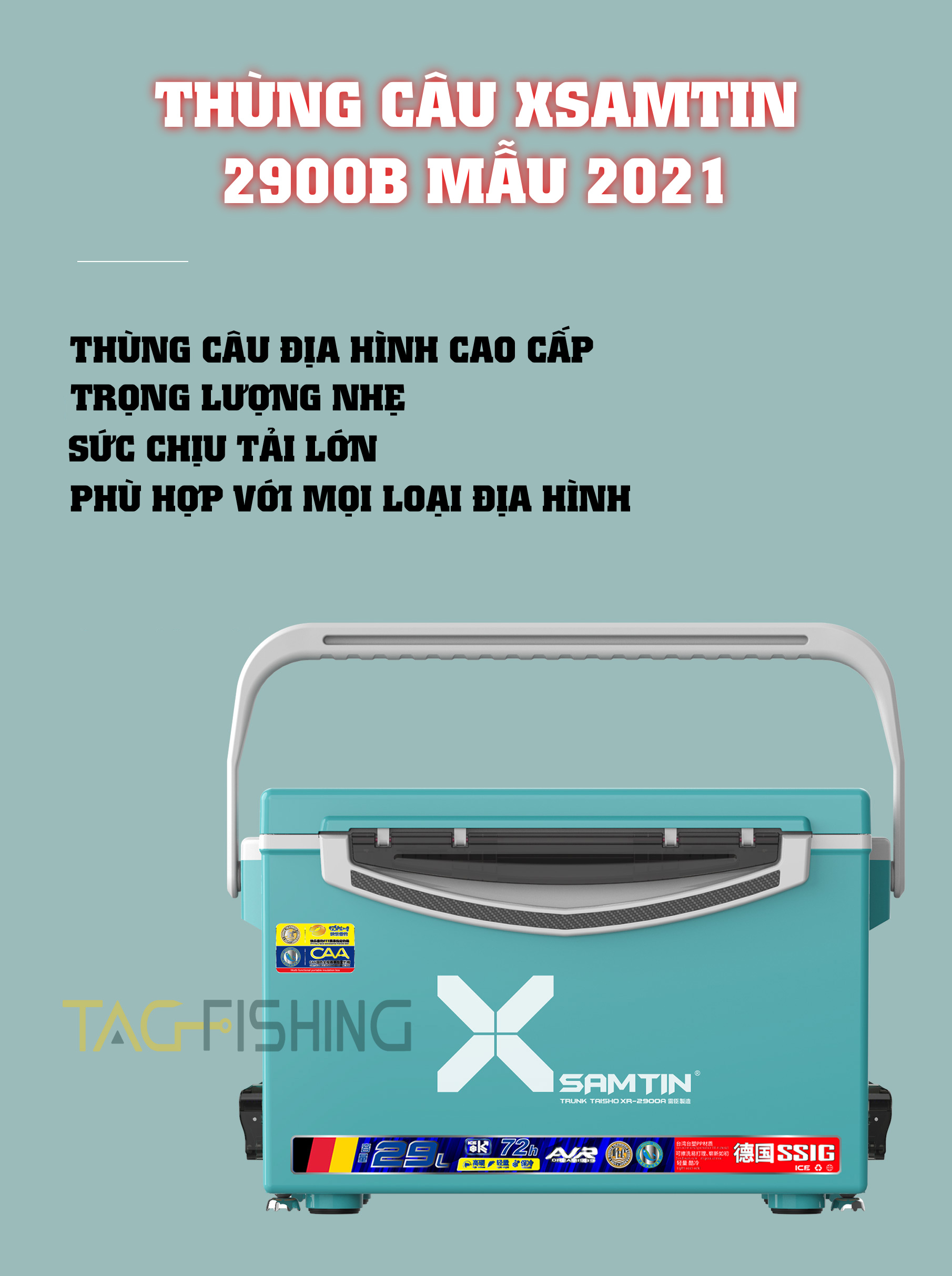 Thùng Câu Đài XsamTin-2900B-29L Full phụ kiện