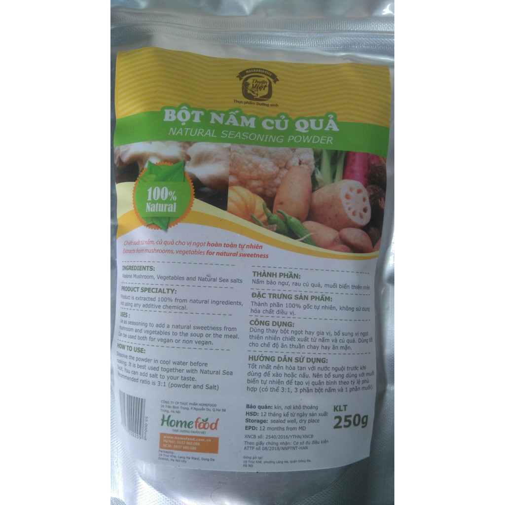 Hạt nêm nấm củ quả 800g