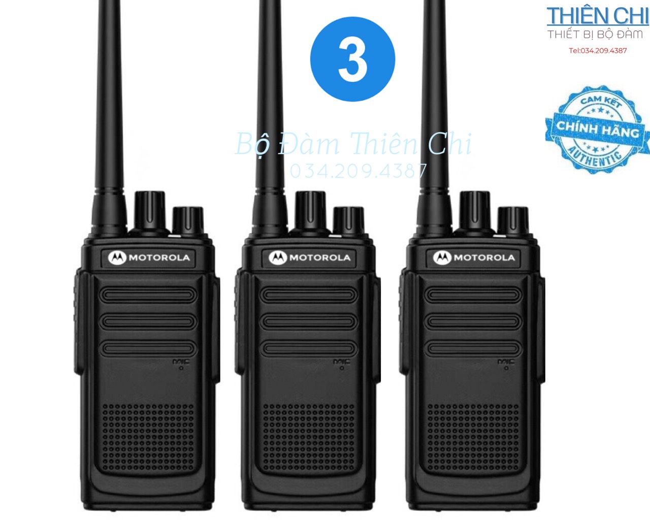 Bộ 03 Máy bộ đàm Motorola CP-680, Siêu Bền, Xuyên Vật Cản Cực Tốt, Loa To, Pin Dung Lượng Cao 5800 Mah, Bảo Hành 1 Năm