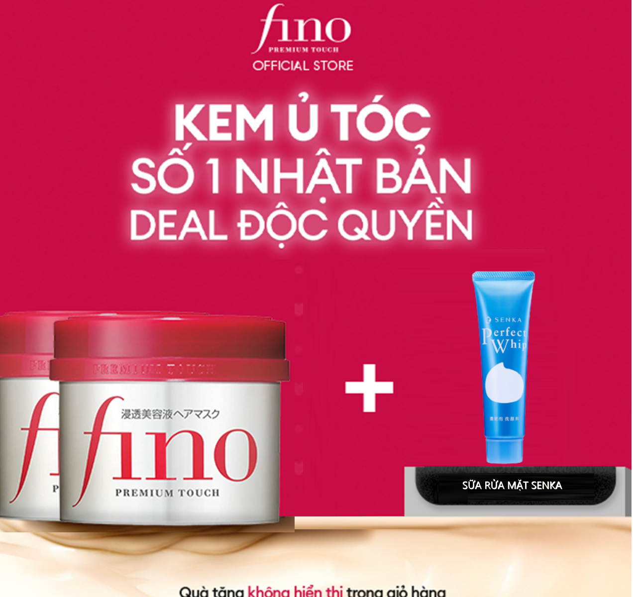 TIET KIEM HON Bo 2 kem u toc cao cap FINO Premium Touch 230g + Sữa rửa mặt