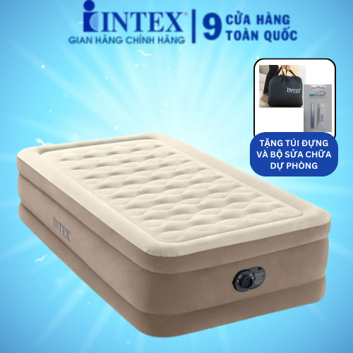 Giường hơi đơn tích hợp bơm điện 99cm công nghệ mới INTEX 64426