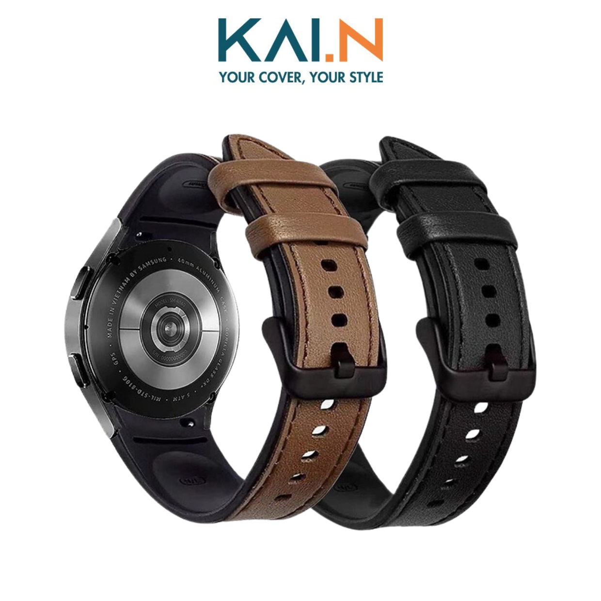Dây Da Kai.N Classic Hybrid Leather Dành Cho Galaxy Watch 4/ Galaxy Watch 5/ Galaxy Watch 5 Pro Giá  290,000 Đồng*Miễn phí vận chuyển