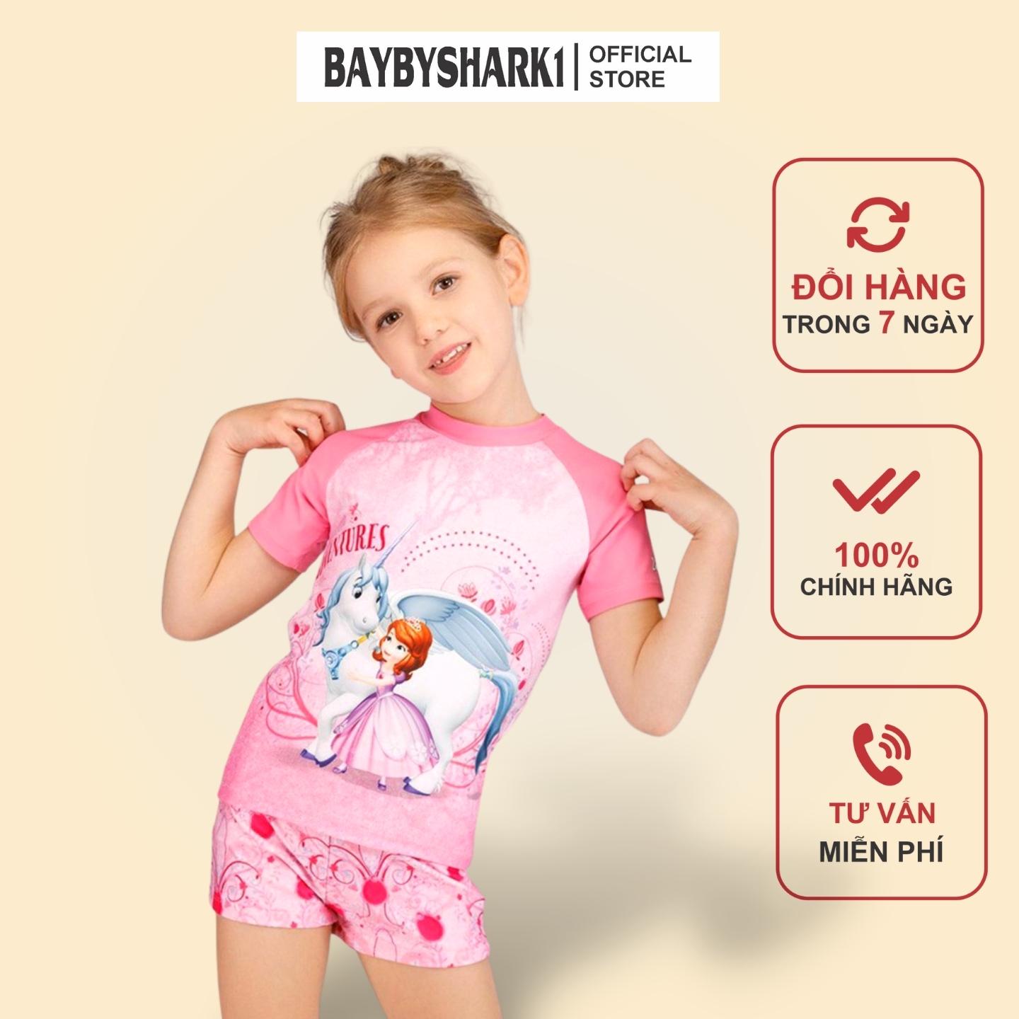 Đồ Bơi Bé Gái, Bộ Bơi Cho Bé Gái In HÌnh Công Chúa Hồng