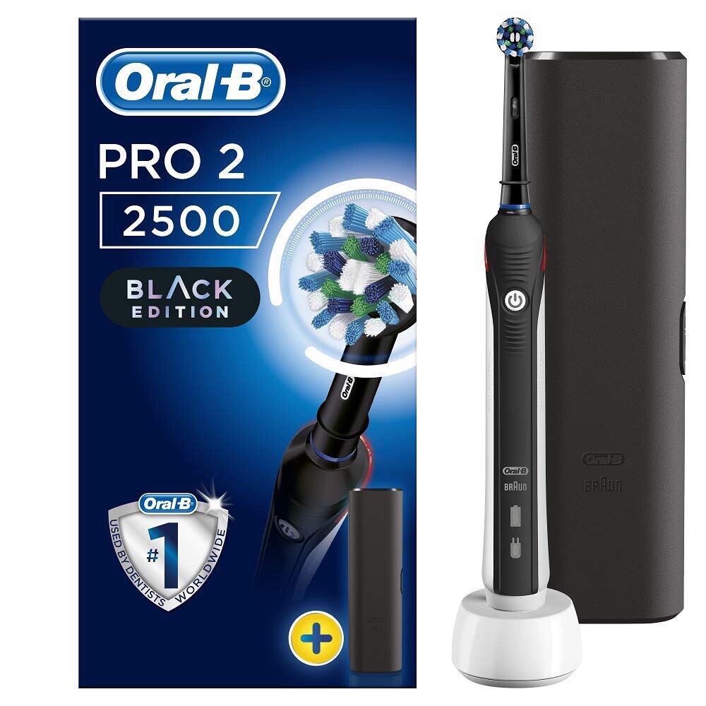 BÀN CHẢI ĐIỆN ORAL-B PRO 2 2500 BLACK EDITION (tặng kèm travel case)