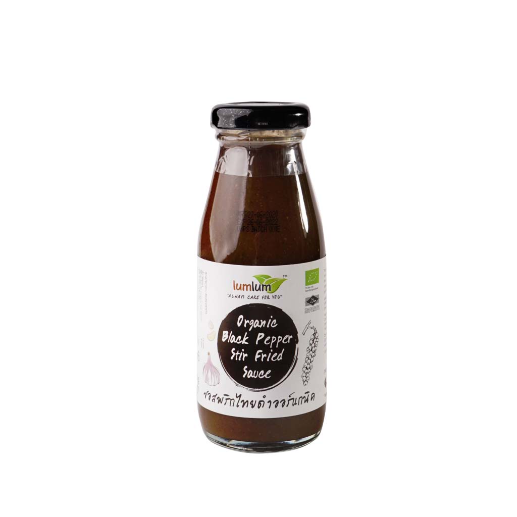 Sốt tiêu đen hữu cơ LumLum Organic Black Pepper Stir Fried Sauce - 200gr