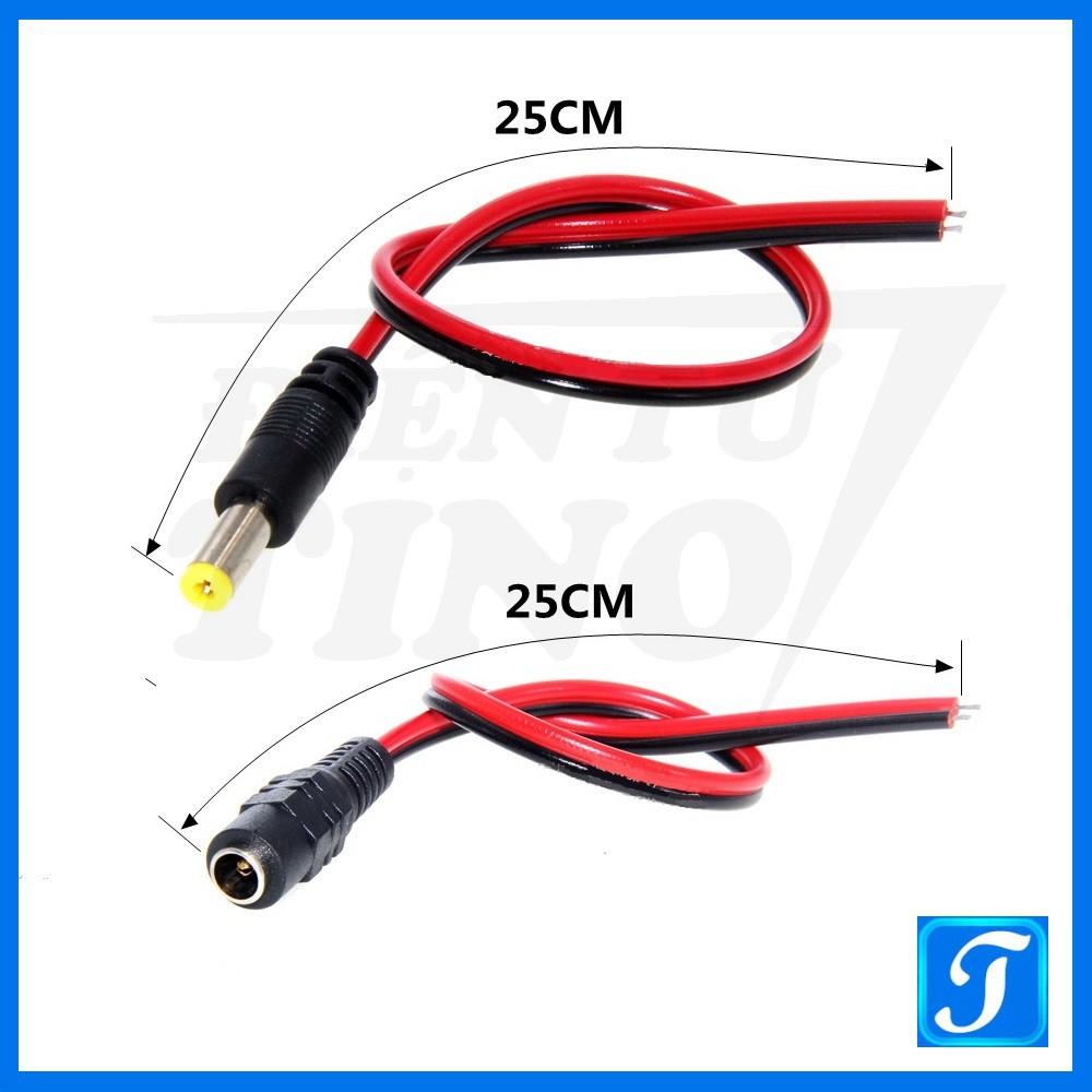 Cáp dc 5.5x2.1 đực vs cái 27cm