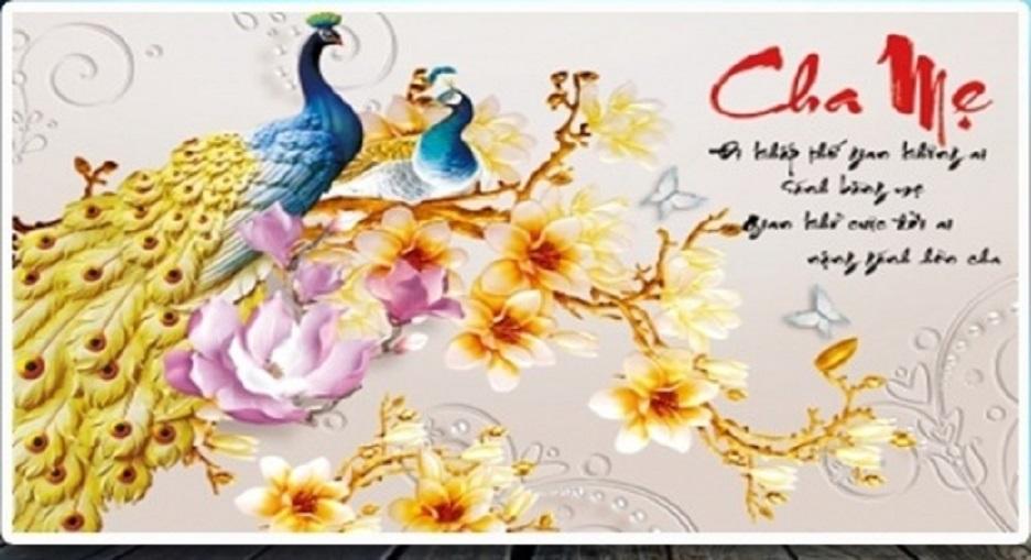 Tranh đính đá cha mẹ - lv171