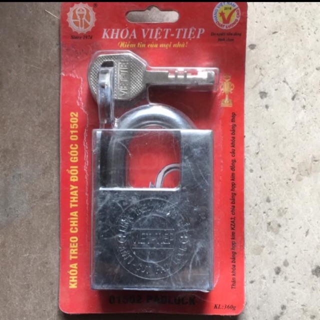 Khoá việt tiệp chống cắt 01502 cầu 10 hàng chính hãng 4 chìa đi kèm