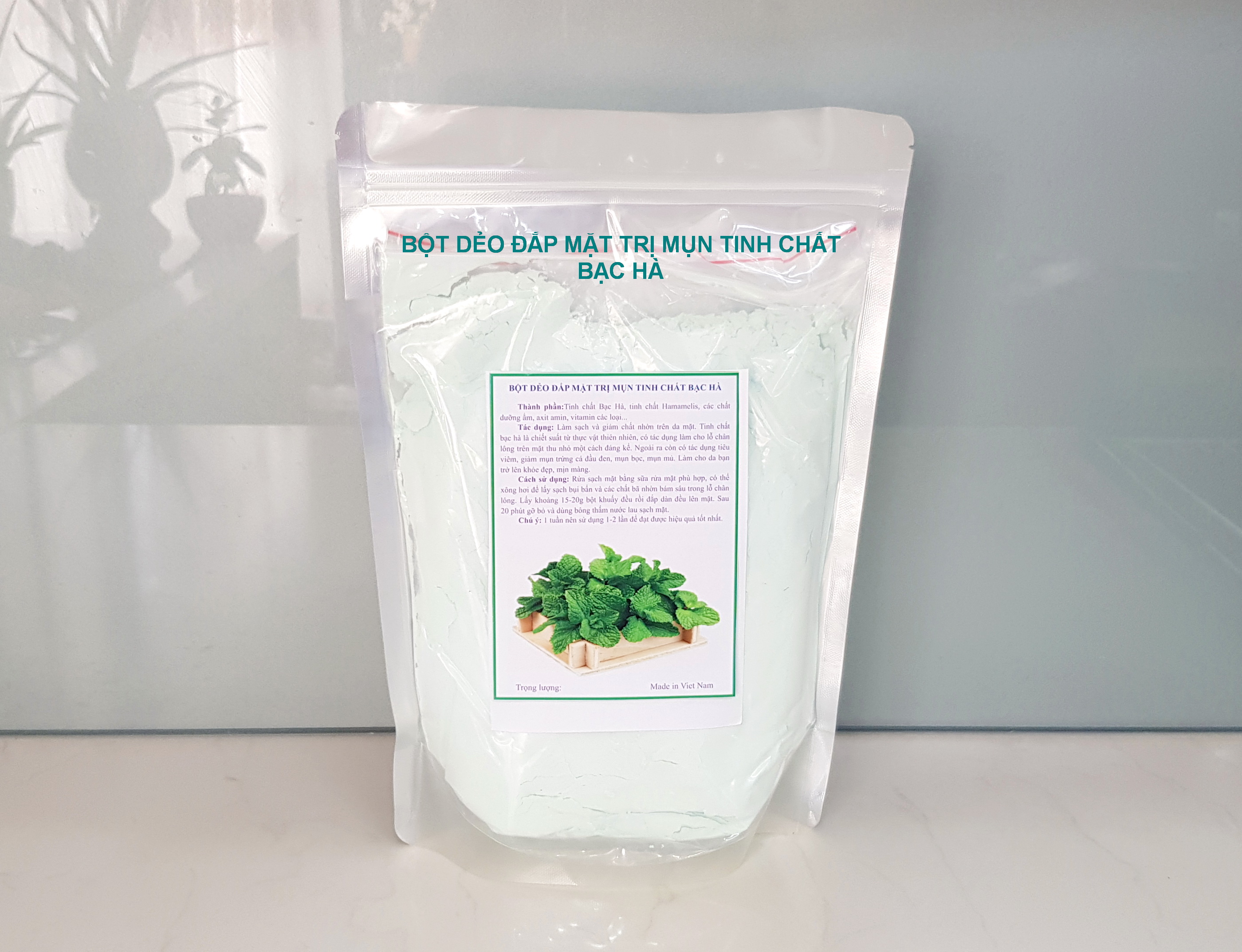 Bột dẻo đắp mặt Bạc Hà, Bột dẻo đắp mặt sạch nhờn, làm sáng da - Bột dẻo bạc hà