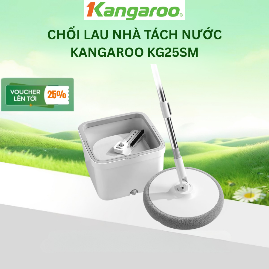 [Giá xả kho] Chổi lau nhà tách nước Kangaroo KG25SM - Hàng chính hãng