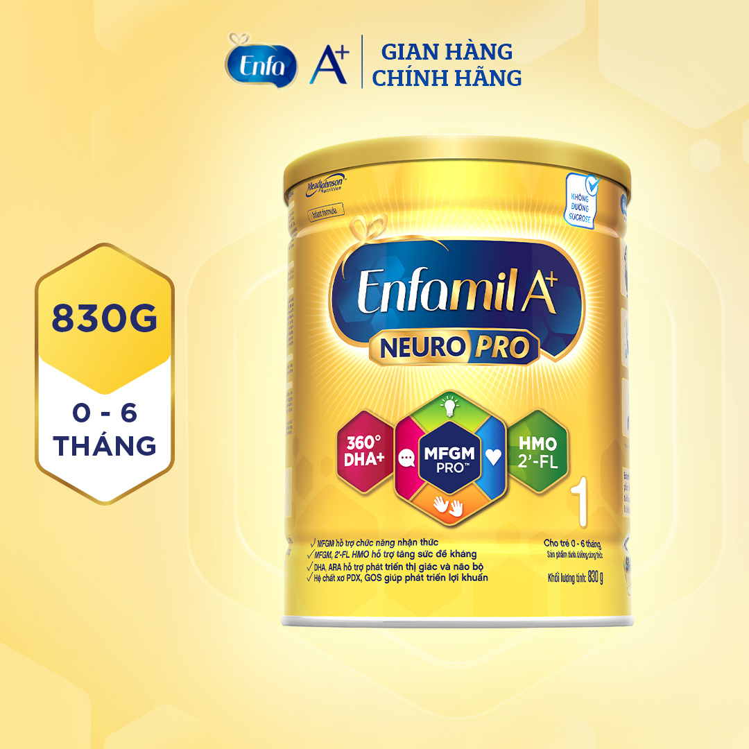 Sữa bột enfamil a+ neuropro 1 vị thanh mát với 2’-fl hmo cho trẻ từ 0 – 6 tháng tuổi– 830g
