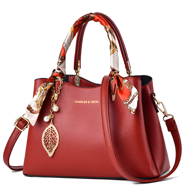 Ladies Fashion Simple Top-Handle Bags Silk Scarf Crossbody Bag