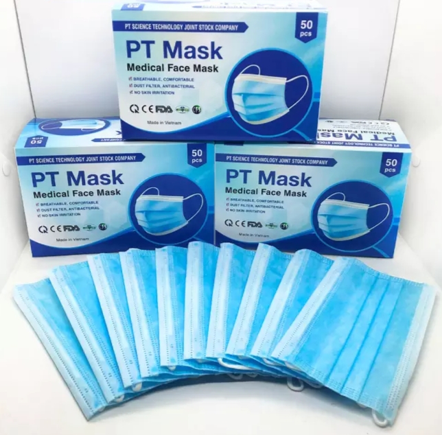 (1 hộp 50c 4 lớp) Khẩu trang y tế PT Mask