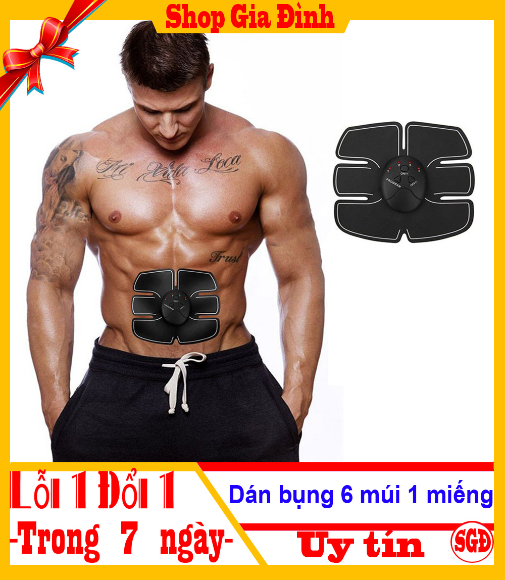 Máy Tập Cơ Bụng Tại Nhà , Máy Tập Giảm Mỡ Bụng, Miếng Dán Cơ Bụng 6 Múi 1 miếng giúp bạn lột xác, body chuẩn, bảo hành 1 đổi 1 - Shop gia đình