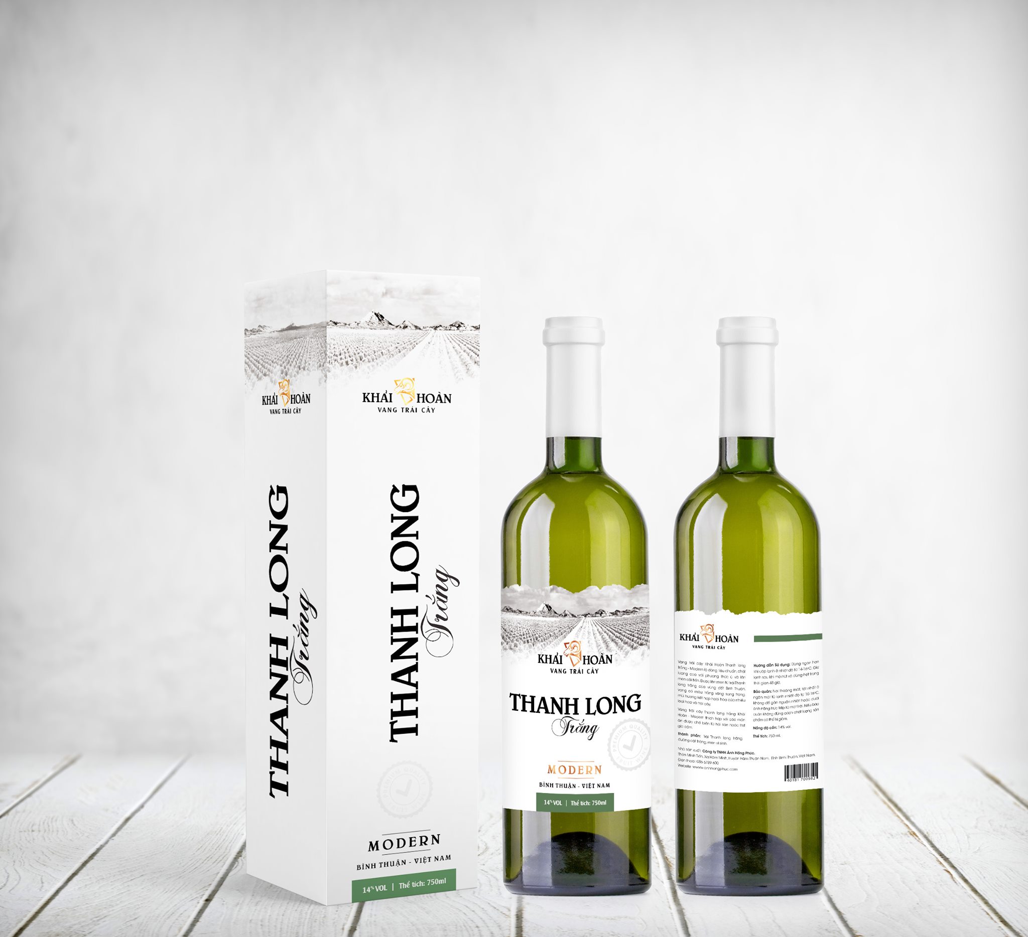 Vang thanh long trắng – khải hoàn 750 ml – 100% từ trái thanh long trắng bình thuận.