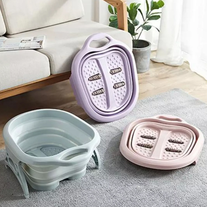 Chậu ngâm chân gấp gọn, chậu ngâm chân, 4 con lăn massage cực thư giãn (giao màu ngẫu nhiên) - 1 ĐỔI 1 TRONG 7 NGÀY