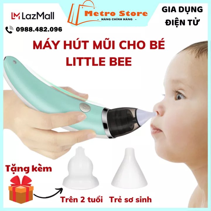 Máy hút mũi cho bé bằng điện, hút mũi cho bé sơ sinh, dụng cụ hút mũi cho bé sơ sinh - Máy Hút Mũi Little Bees Chính Hãng Thiết Kế Thông Minh, Máy Chạy Cực Êm Lực Hút Mạnh Mẽ Với 5 Cấp Độ An Toàn đem lại Hiệu quả tức thì cho bé