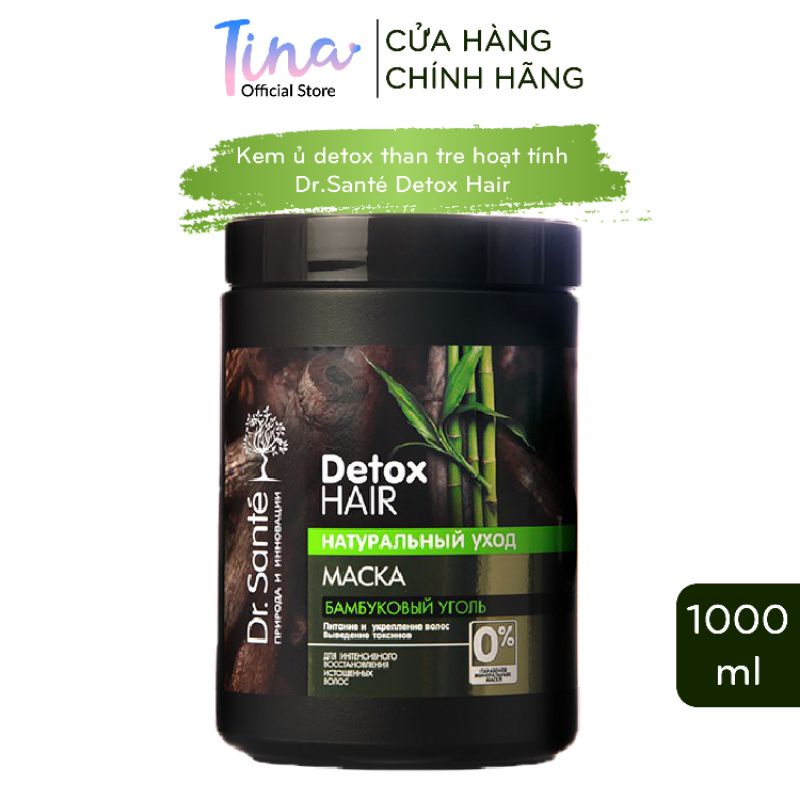 Kem ủ phục hồi Dr. Sante Detox Hair Than Tre Hoạt Tính 1000ml - BioTopcare Official - 40415
