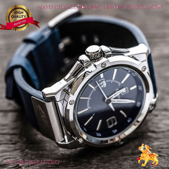 Đồng Hồ Nam ASJ Sport Máy Nhật, Dây Da Cao Cấp, Chống Nước Chống Xước Hiệu Quả