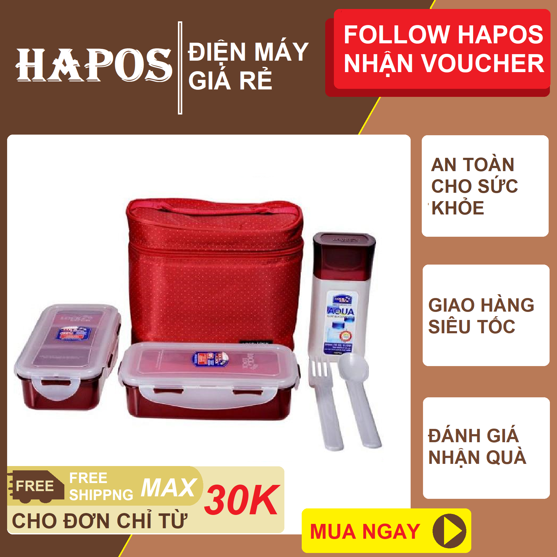 Bộ túi cơm hộp lock&lock hpl758dr - 200x110x170 mm