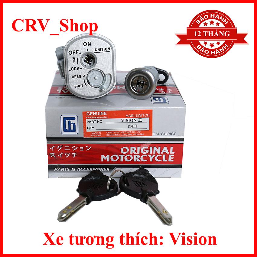 Bộ ổ khóa chống trộm xe máy VISION đời đầu 6 cạnh