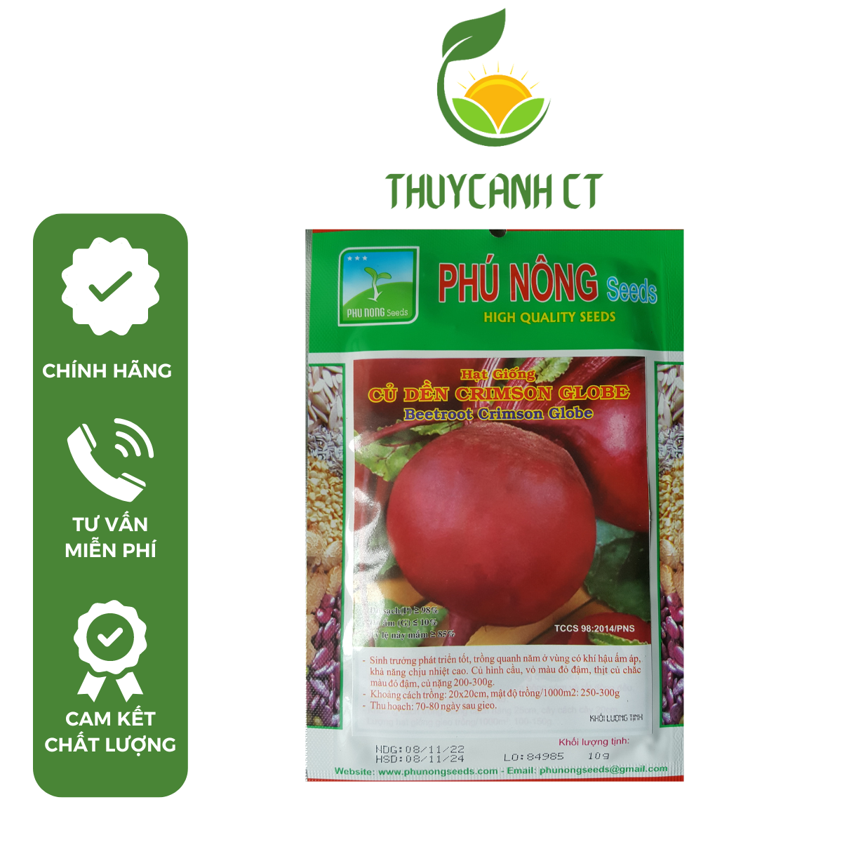 Hạt giống củ dền đỏ phunongseeds - 10g