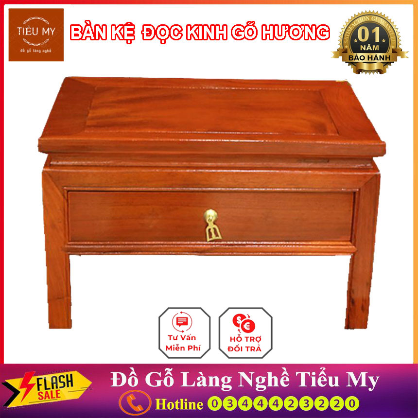 Bàn Đọc Sách, Kệ đọc kinh chất liêuh gỗ Hương Đá, có ngăn kéo đựng sách tiện lợi, hàng phun sơn đẹp chất lượng cao