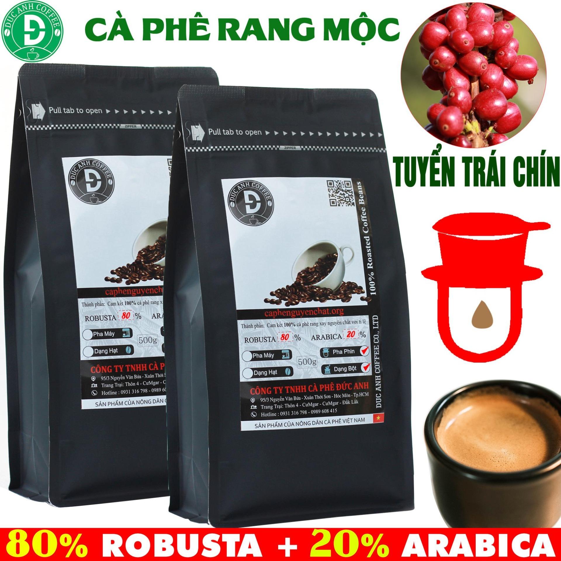 1kg cà phê rang mộc bột pha phin tỉ lệ 8-2 (80% robusta + 20%arabica) thơm - đậm đắng - chua nhẹ - cafe đức anh cafe pha phin - DUC ANH COFFEE - cafe pha phin - cafe Đức Anh