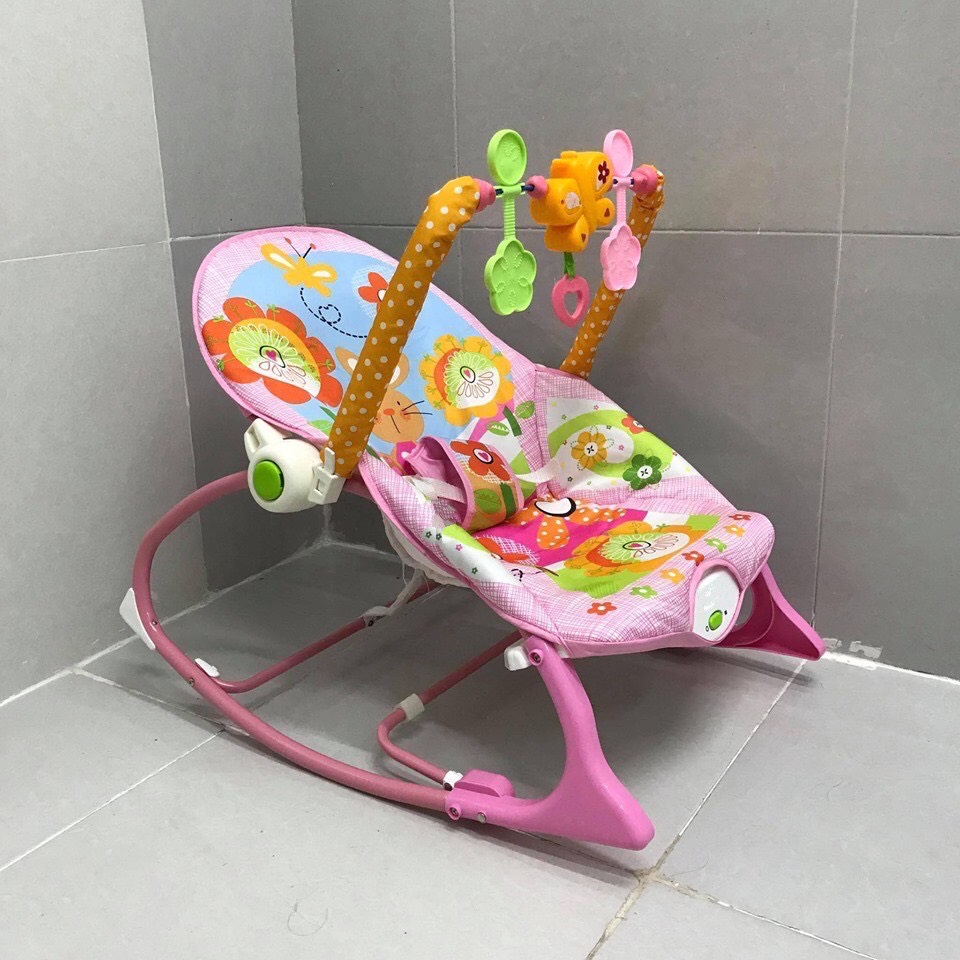 Nôi Rung - Ghế Rung Bập Bênh Cao Cấp Phát Nhạc Vui Nhộn Cho Bé