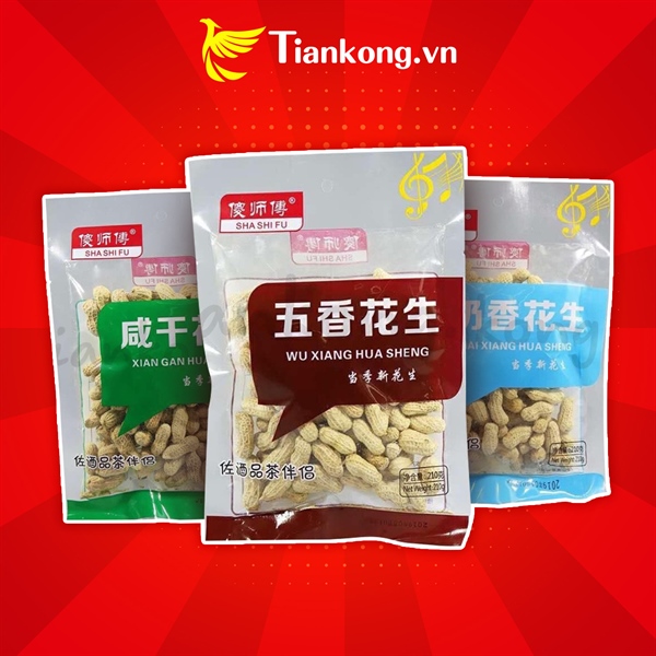 Đậu phộng sấy bịch , đồ ăn vặt ăn nhậu nội địa trung - tiankong- 干花生