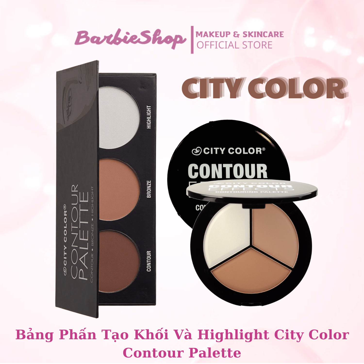 Bảng Phấn Tạo Khối Và Hightlight City Color Contour 3 Ô