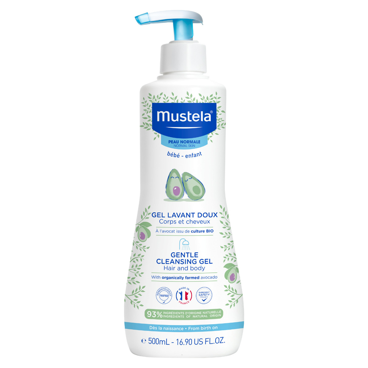 Sữa tắm gội trẻ em cho da thường mustela - pháp 750ml - mustela gentle cleansing gel 750ml