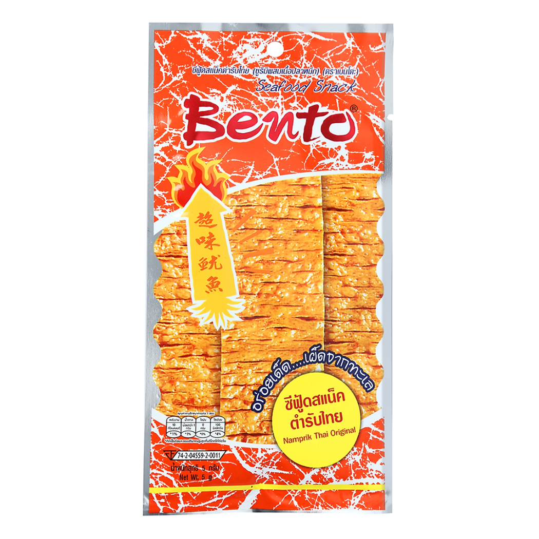 Snack Mực tẩm gia vị Bento Thái Lan, đủ vị, gói 5gr