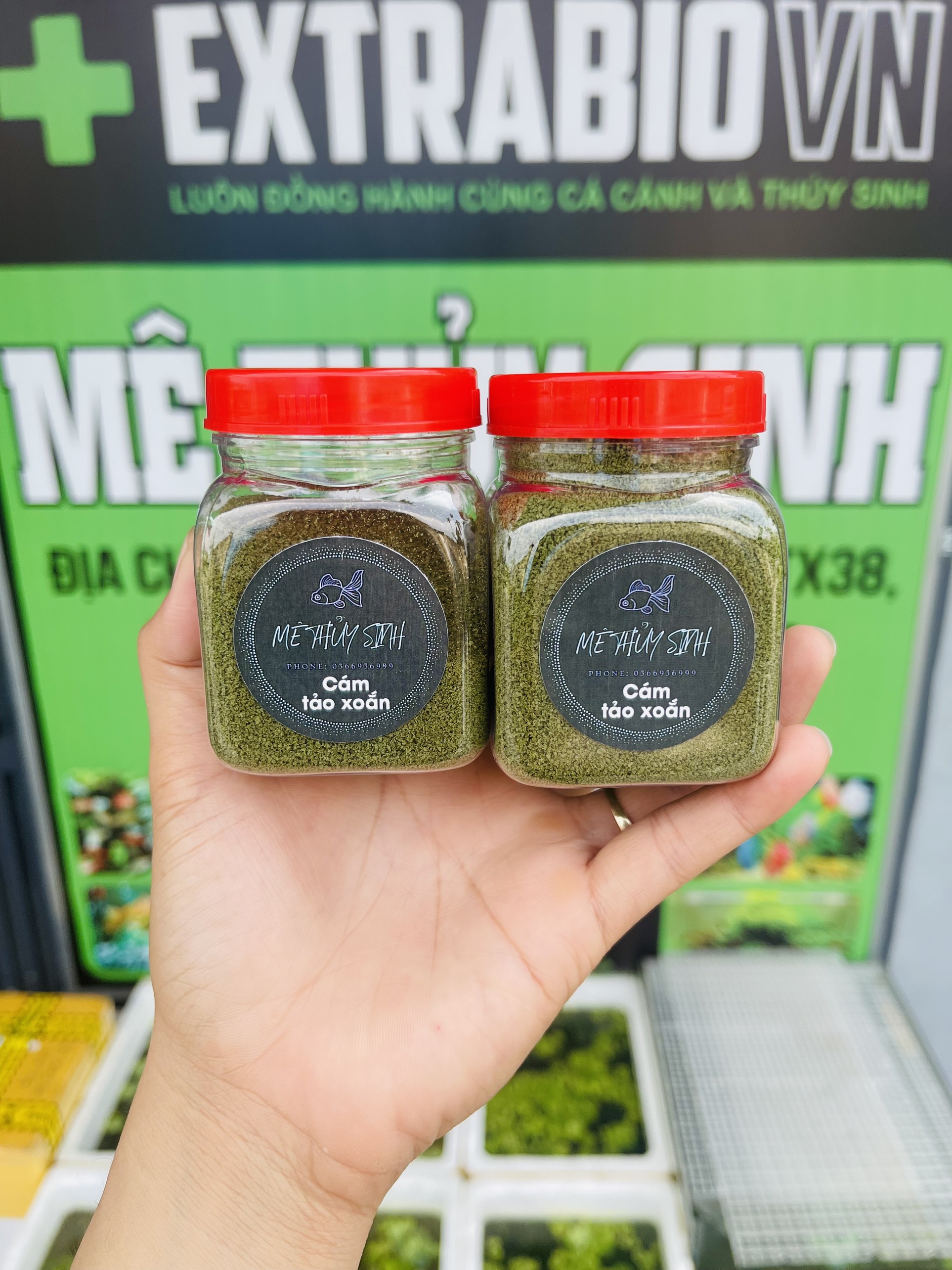   50 gram  Cám Tảo Xoắn - Hỗ trợ tiêu hóa bổ sung chất sơ giúp phát triển cho cá bảy màu betta cá vàng guppy,... 