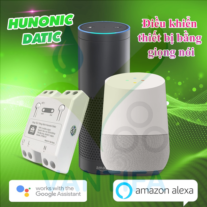 Công Tắc Thông Minh Hunonic Datic - tắt mở từ xa wifi, hẹn giờ tự động