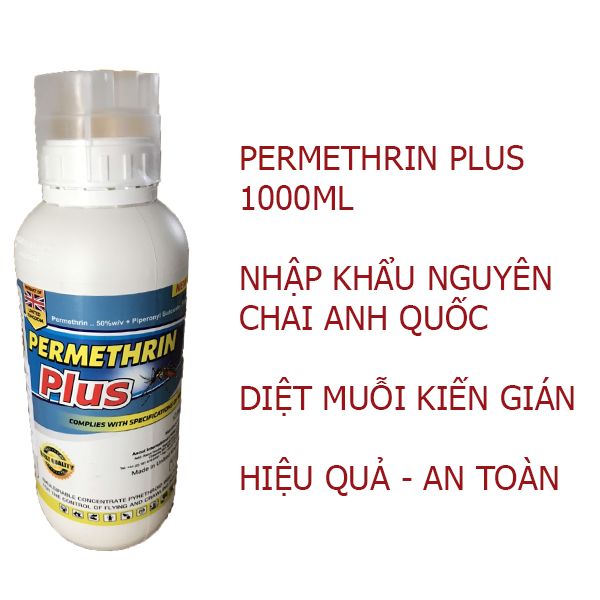 Thuốc xịt muỗi y tế Permethrin Plus 1000ml diệt muỗi kiến gián hiệu quả an toàn thuốc diệt muỗi nhập khẩu Anh Quốc diệt tận gôc muỗi kiến gián