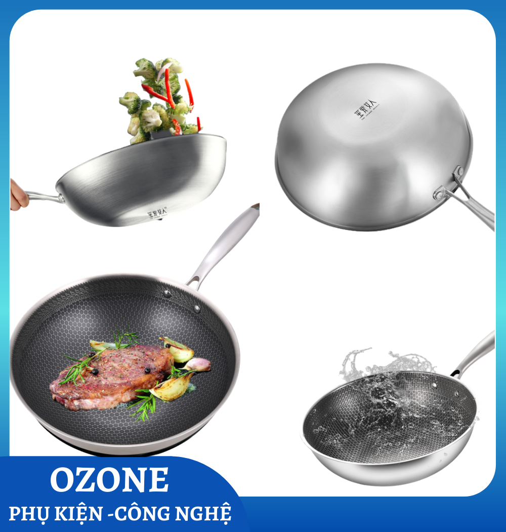 Chảo Đá Tổ Ong Sâu Lòng 32cm- Chảo Đá Tổ Ong Chống Dính- Chảo Đá Tổ Ong Cao Cấp- Chảo Chiên Rán Vân Đá Tổ Ong Sâu Lòng, Chảo Chống Dính Lòng Sâu 32cm, Chảo Chống Dính Đáy Từ Chiên Ngập Dầu, Chào Tay Cầm Inox
