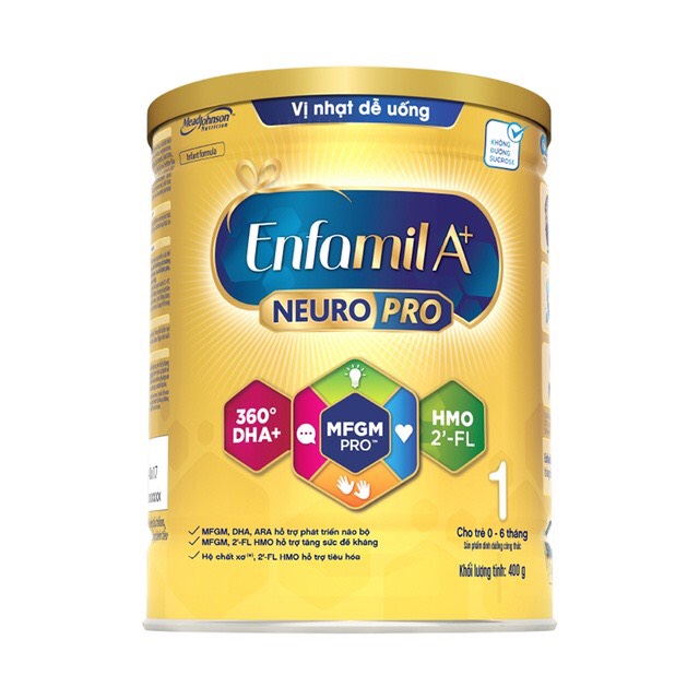 Sữa bột enfamil a+ neuropro 1 với 2’-fl hmo cho bé 0-6 tháng, lon 400g, hsd 2024