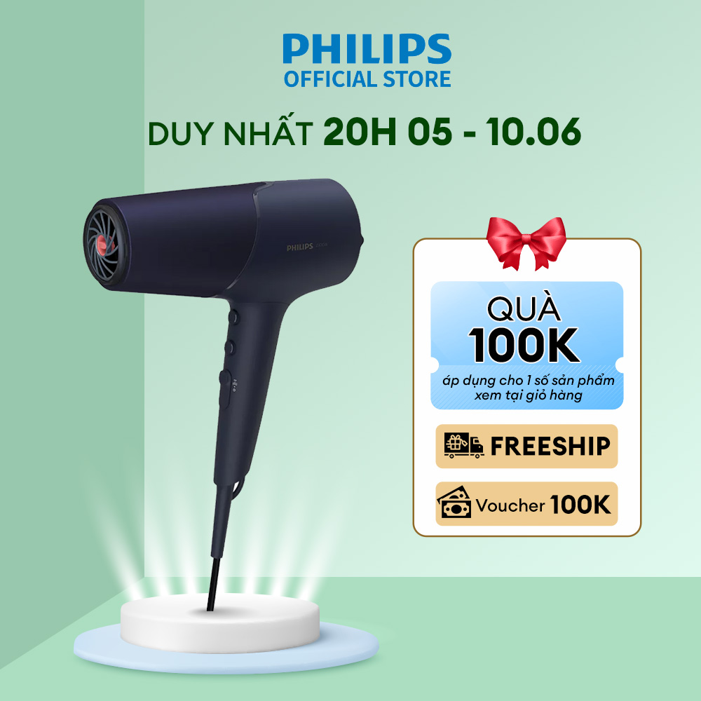 Máy sấy tóc Philips BHD510/00 Sấy tóc nhanh khô công suất 2300w 80 triệu ion chăm sóc tóc bảo hành 2 năm bảo vệ tóc không quá nóng