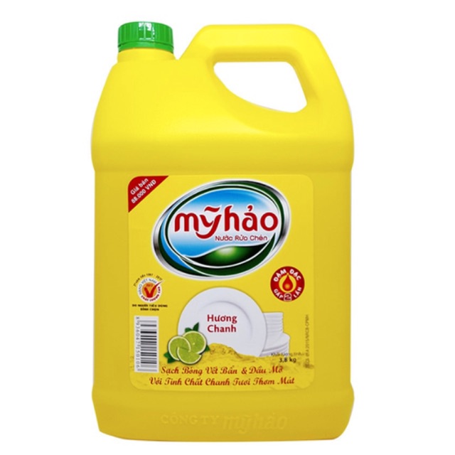 Nước rửa chén mỹ hảo hương chanh can 3.8kg