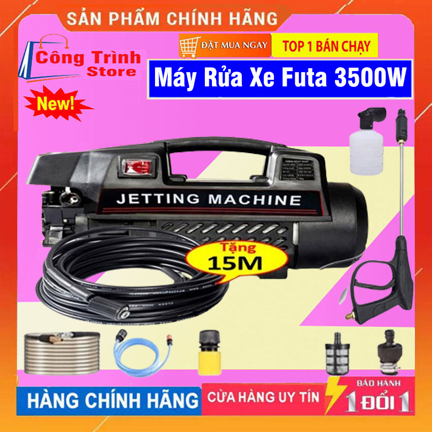 Máy Rửa Xe Máy Rửa Xe Mini 3500W Lõi Đồng 100 Rửa Ô Tô Rửa Xe Máy Dây Áp Lực Bọc Thép