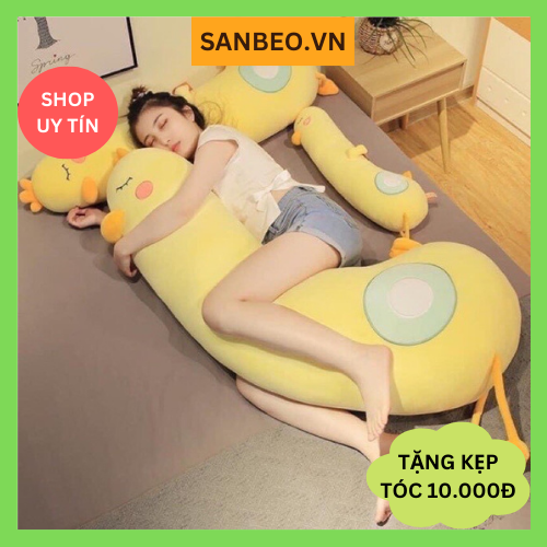 Thú Gấu Nhồi Bông Gối ôm gà vàng size 50cm, 70cm, 1m2, 1m4, chất liệu vải co giãn 4 chiều Hàn Quốc siêu cute dễ thương.SANBEO.VN