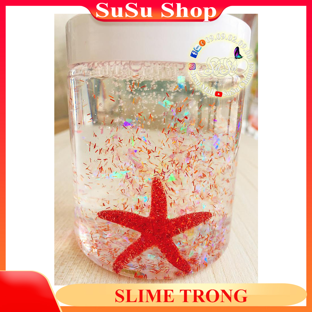 Slime trong giá rẻ charm ngôi sao biển hủ 250ml , Slime basic giá rẻ 1k , slime trong siêu mềm , slime mây siêu xơi siêu xốp - Sumo Mall